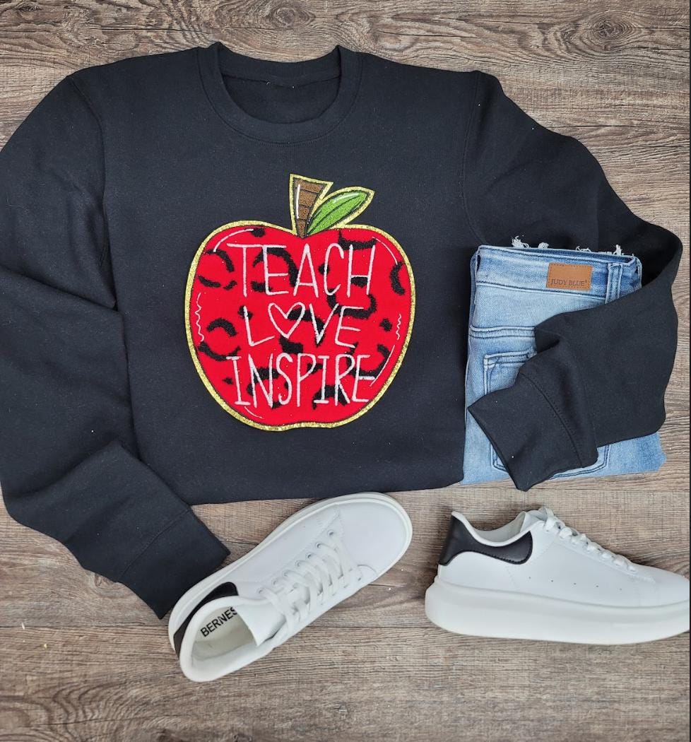 TEACH Chenille Iron-on Patch