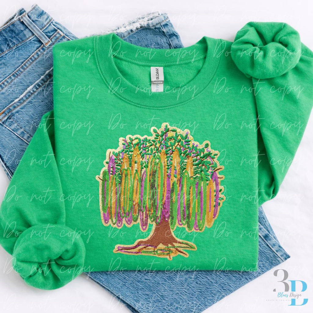 Mardi Gras Beads Tree Sequin | Nawlins | Louisiana Iron-on Patch