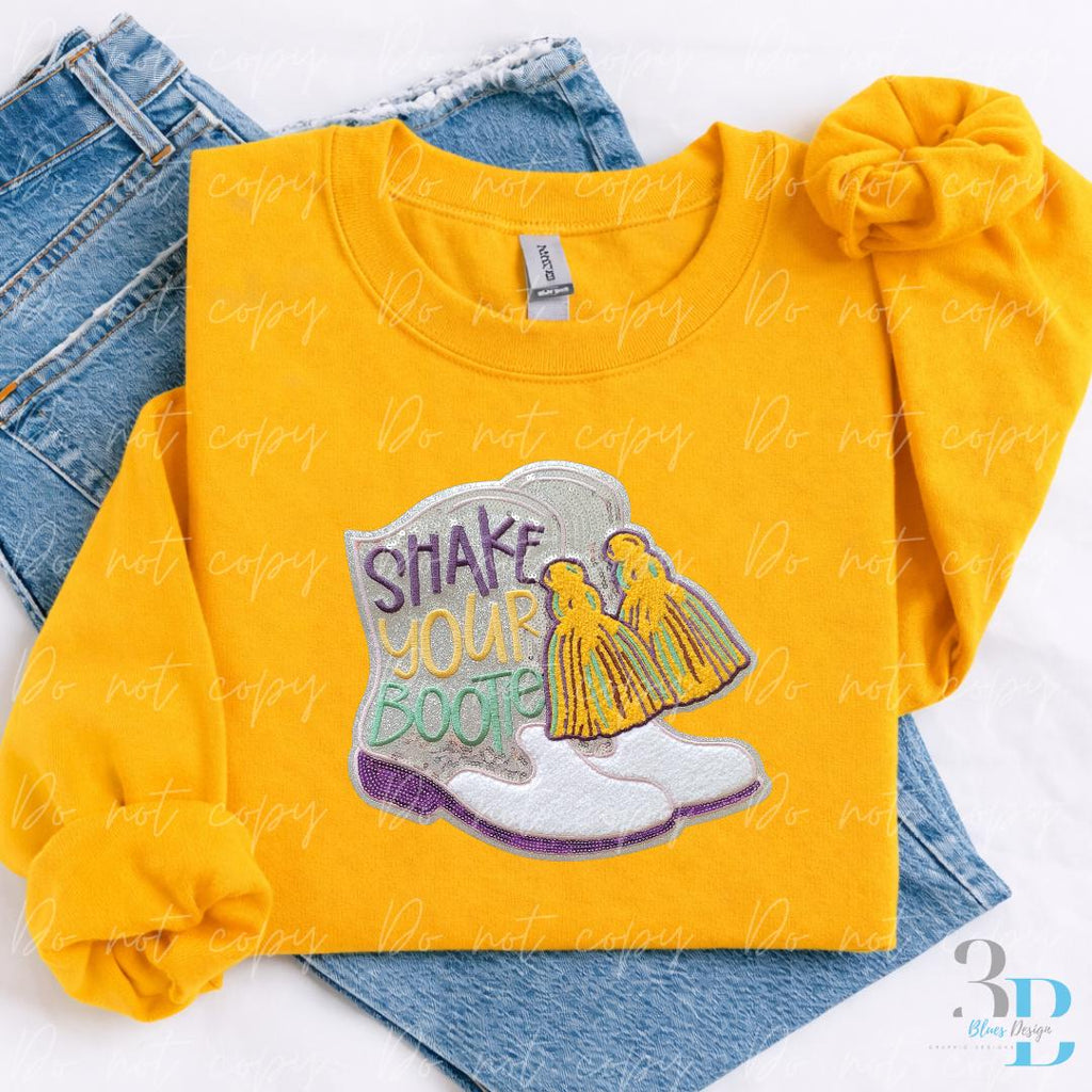 3 Colors | Louisiana Mardi Gras Shake Your Bootie Womens Sweatshirt
