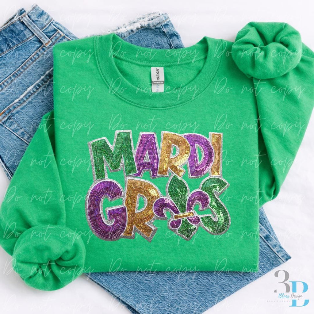 3 Colors | Louisiana Mardi Gras Fluer De Lis Womens Sweatshirt