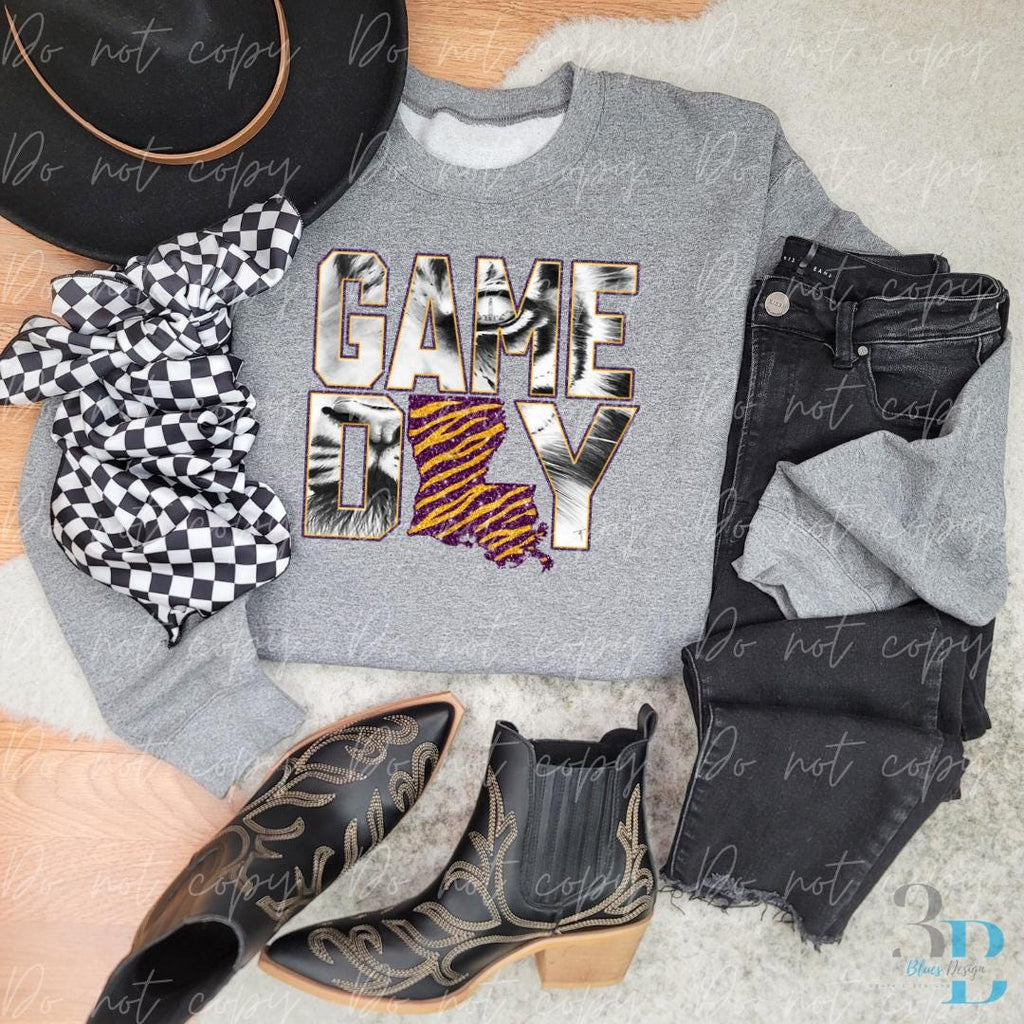 Tiger | Purple&Gold | Game Day | Louisiana | DTF Transfer Sheet Iron On