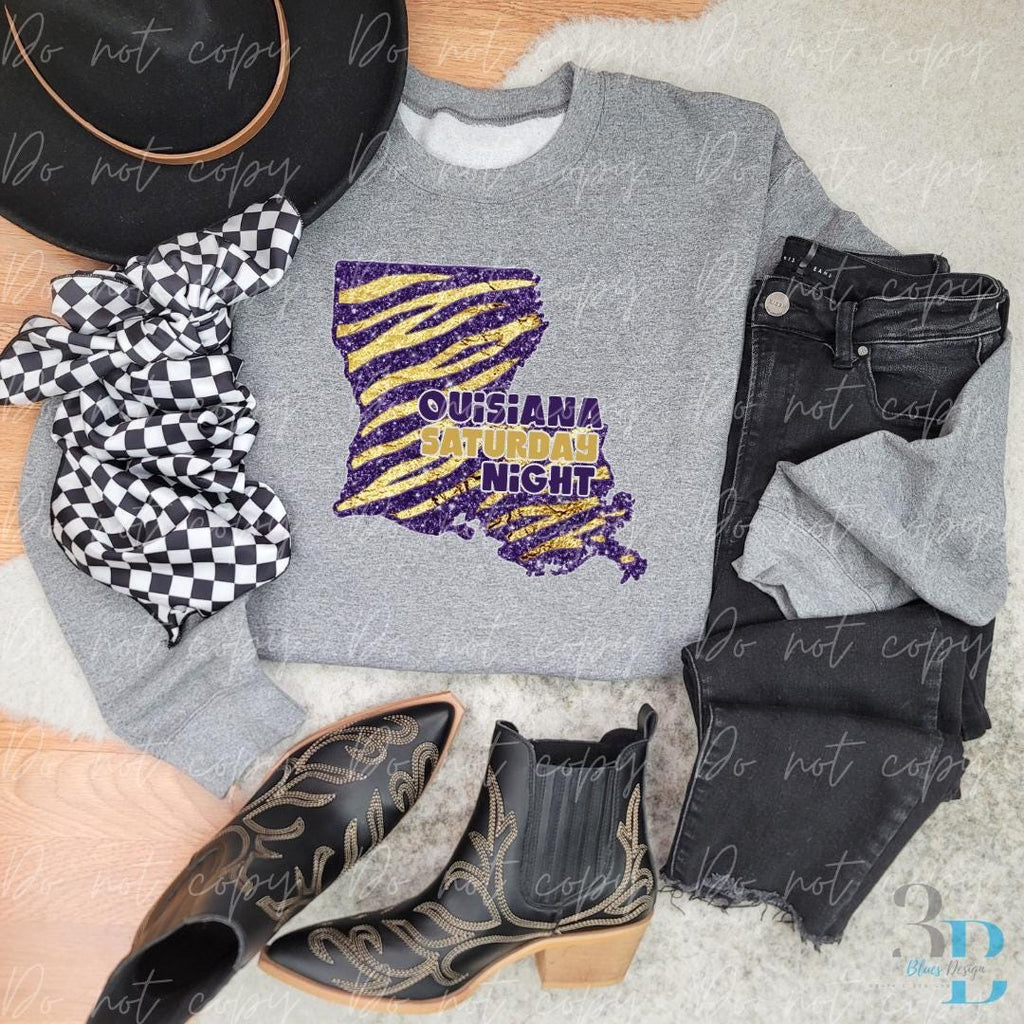 Tiger | Purple&Gold | Game Day | Louisiana Saturday Night | DTF Transfer Sheet Iron On