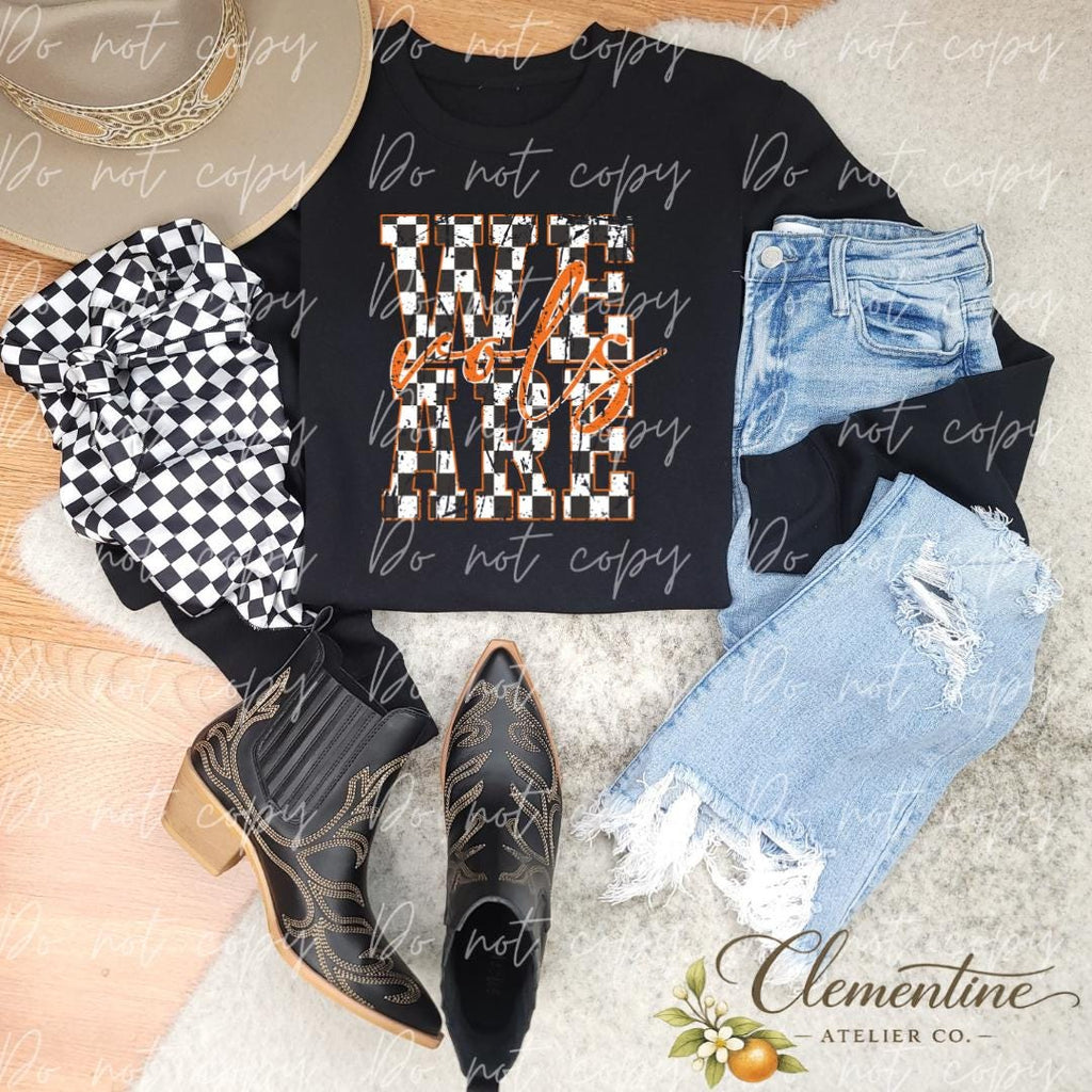 We Are Distressed: Black Checkered | Vols | DTF Transfer Sheet Iron On