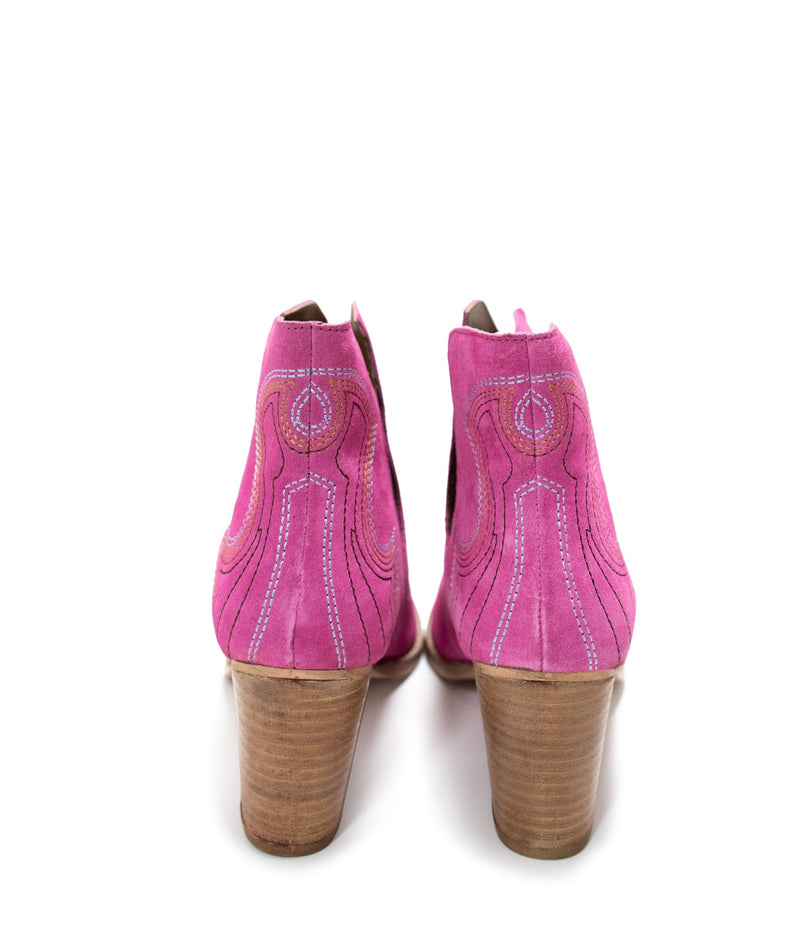 Hazel Blues® |  Journee Ankle Boots in Magenta