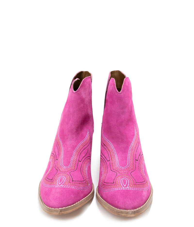 Hazel Blues® |  Journee Ankle Boots in Magenta