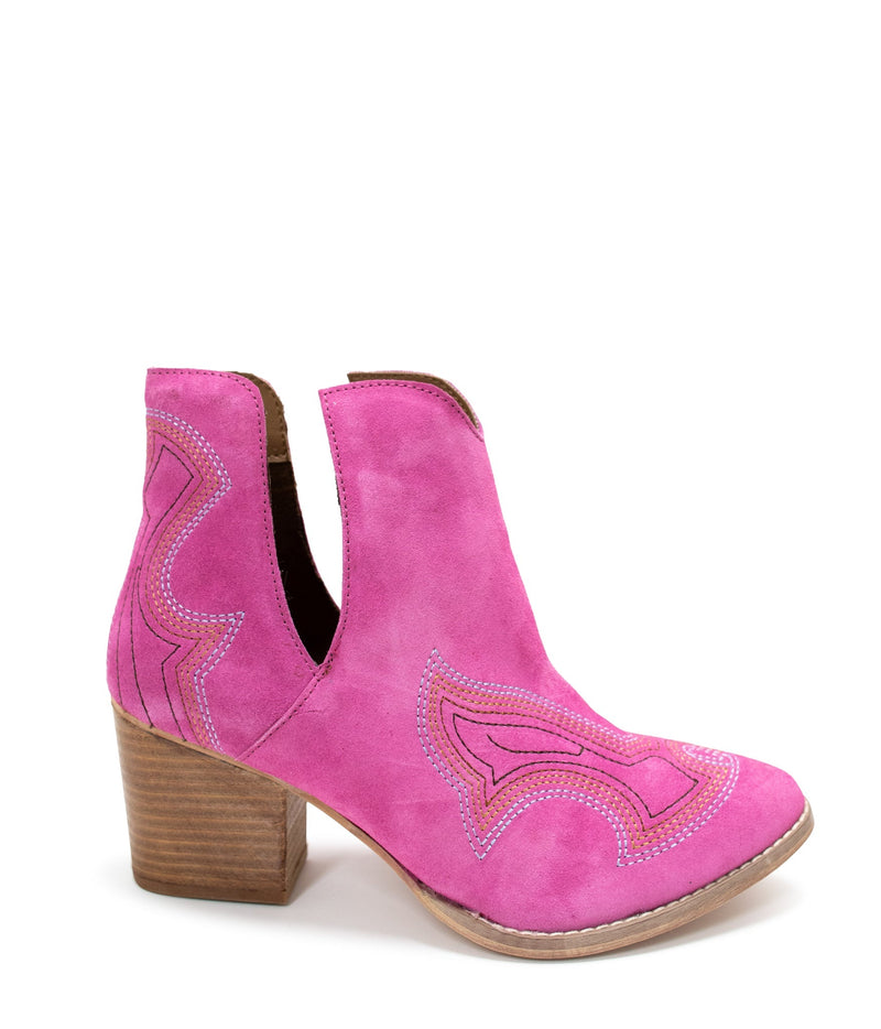 Hazel Blues® |  Journee Ankle Boots in Magenta