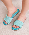 Hazel Blues® |  Juana Woven Sandals in Aqua Blue