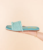 Hazel Blues® |  Juana Woven Sandals in Aqua Blue