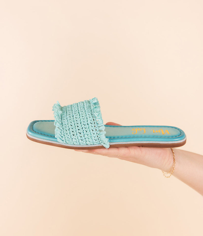 Hazel Blues® |  Juana Woven Sandals in Aqua Blue