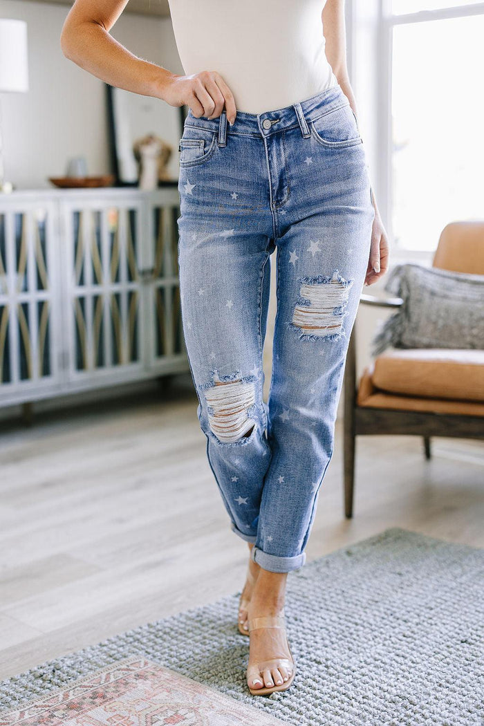 Hazel Blues® | Juliet Star Crossed Boyfriend Jeans - Hazel Blues®