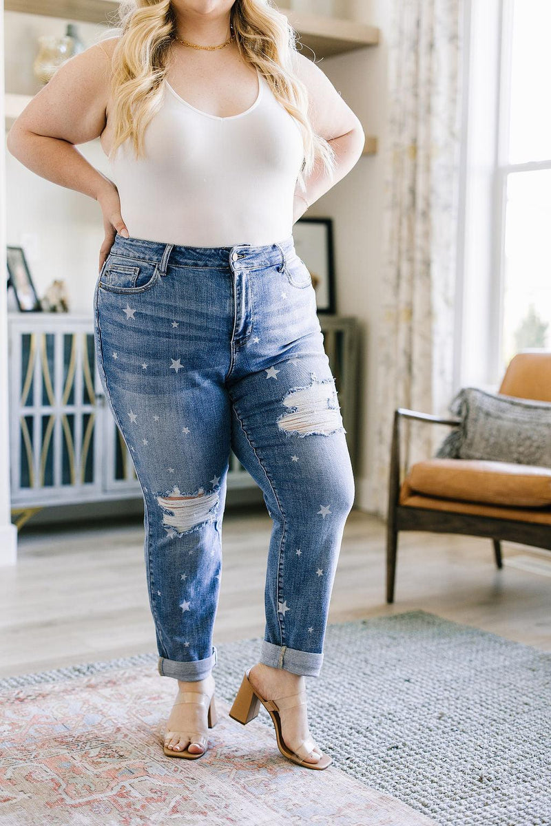 Hazel Blues® | Juliet Star Crossed Boyfriend Jeans - Hazel Blues®