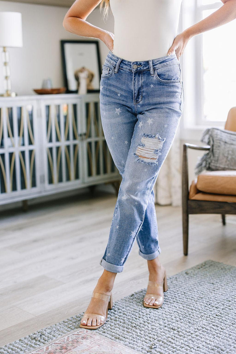 Hazel Blues® | Juliet Star Crossed Boyfriend Jeans - Hazel Blues®