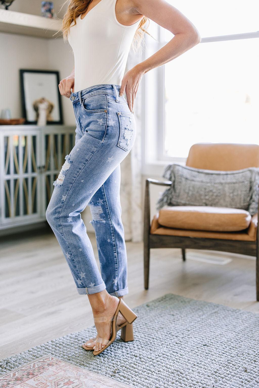 Hazel Blues® | Juliet Star Crossed Boyfriend Jeans - Hazel Blues®