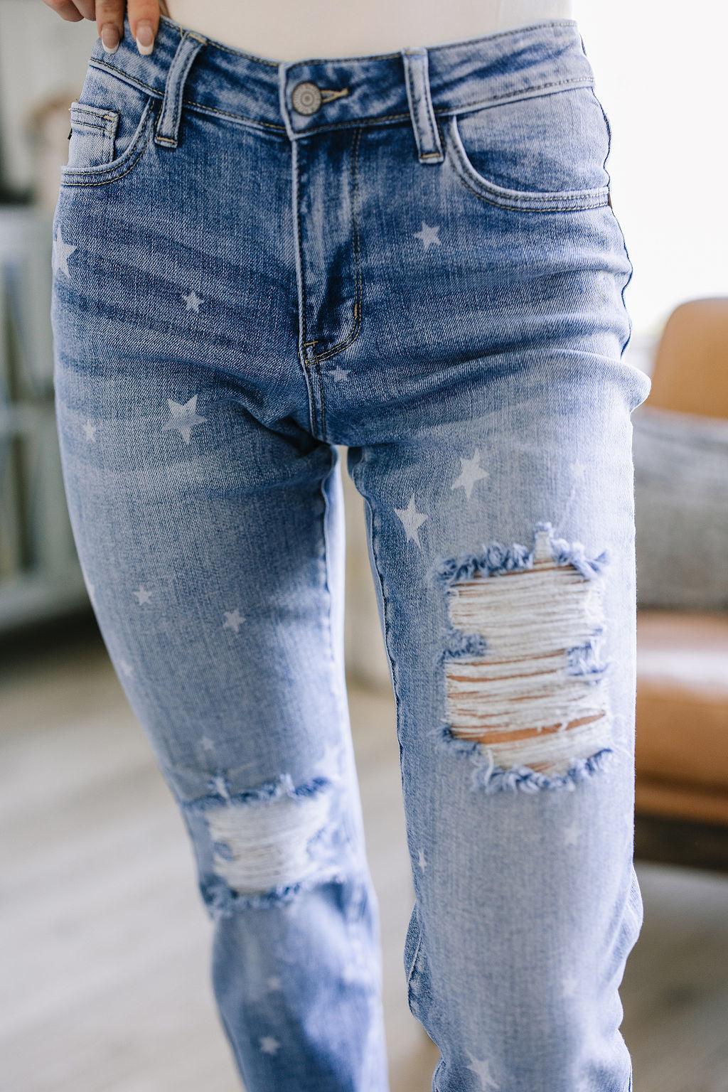 Hazel Blues® | Juliet Star Crossed Boyfriend Jeans - Hazel Blues®