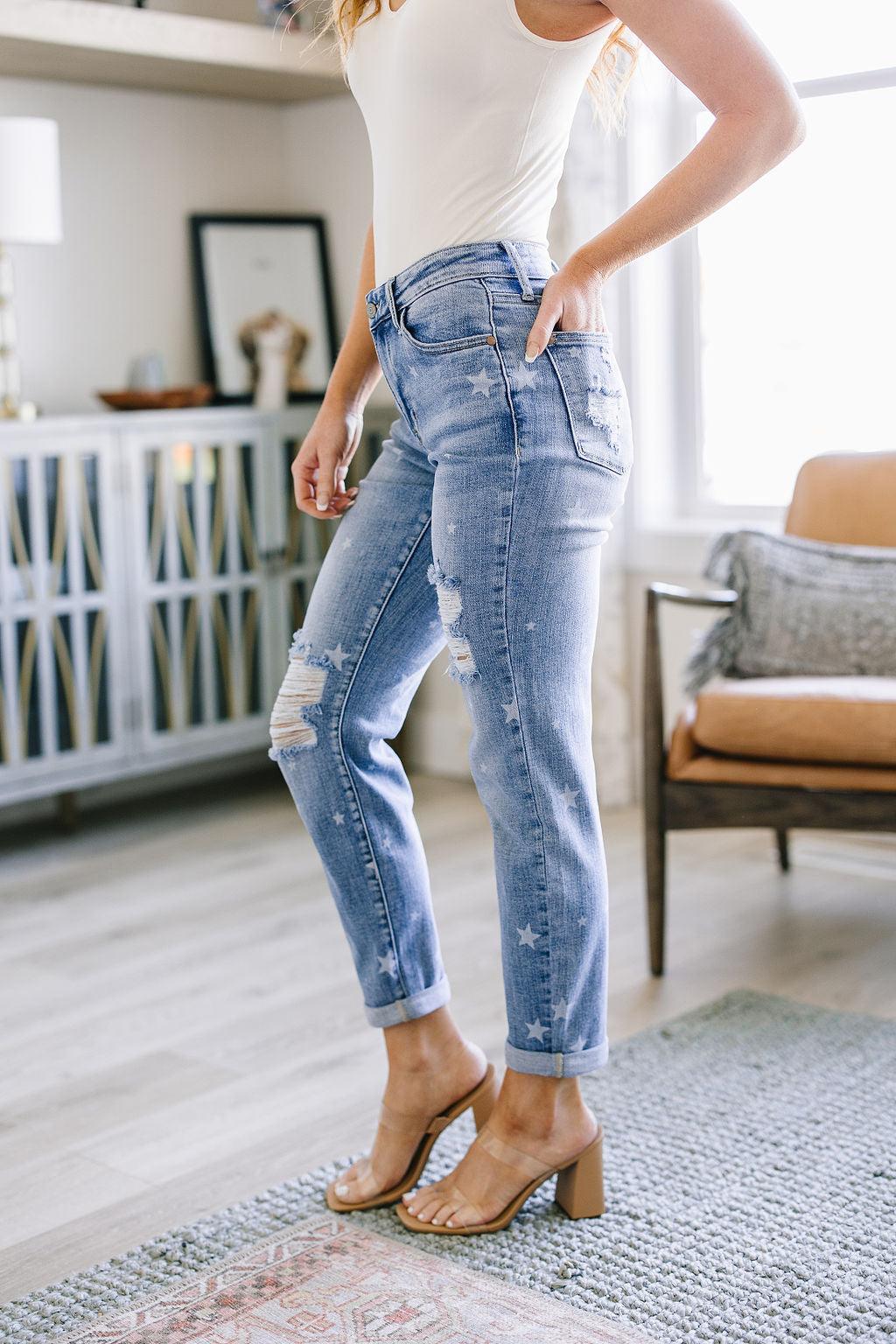 Hazel Blues® | Juliet Star Crossed Boyfriend Jeans - Hazel Blues®