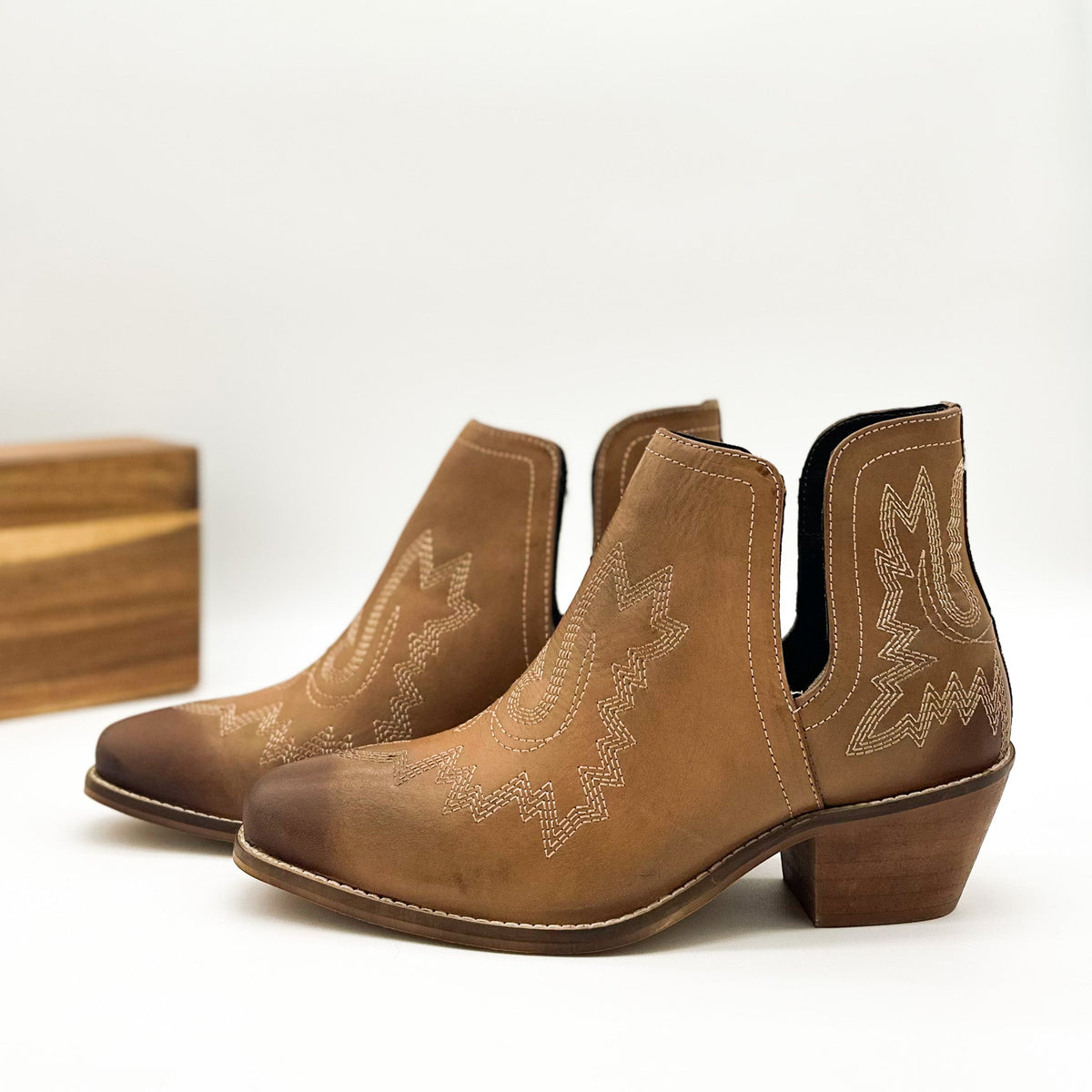 Hazel Blues® |  Kickin' Booties in Tan