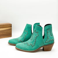 Hazel Blues® |  Kickin' Booties in Turquoise Suede