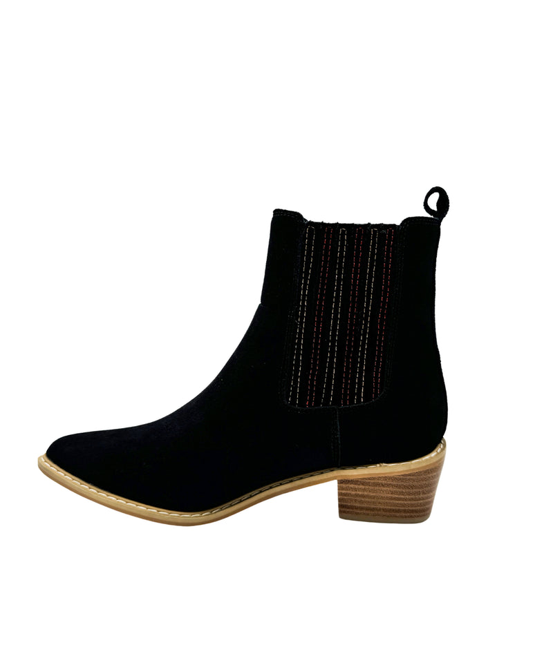 Hazel Blues® |  Leonor Suede Ankle Boot in Black