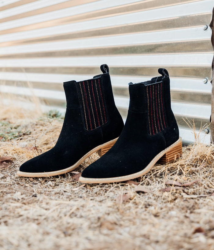 Hazel Blues® |  Leonor Suede Ankle Boot in Black