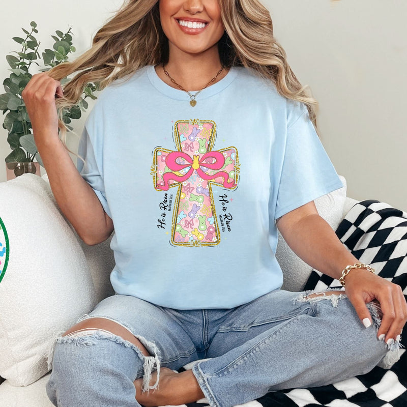 Hazel Blues® |  Peeps and Bows Cross Graphic Tee