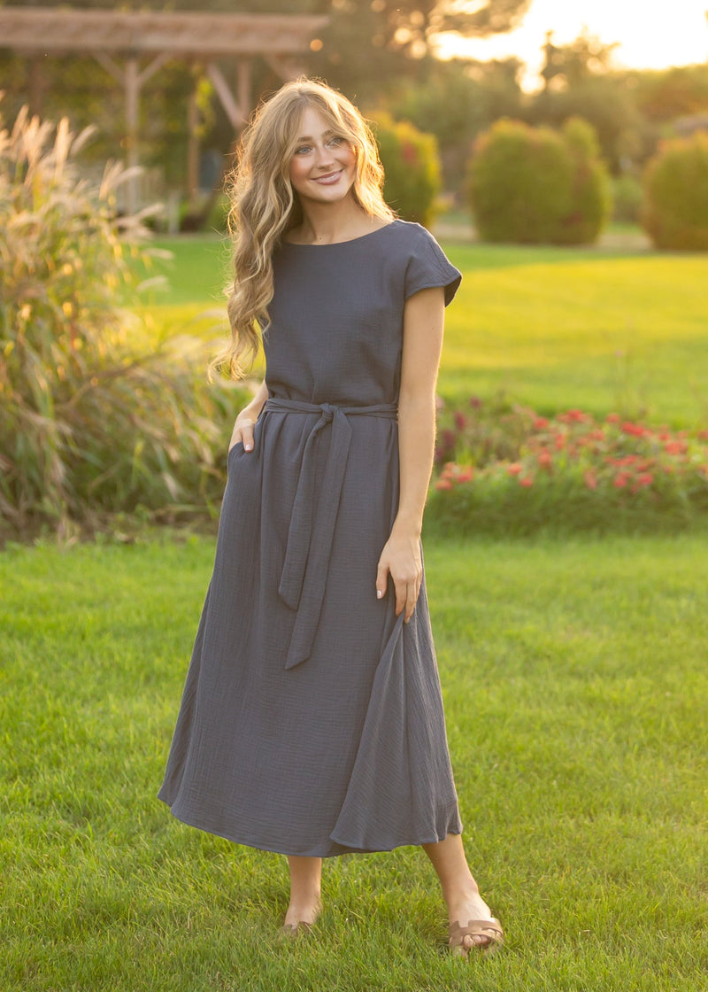 navy midi dresses for women Bustier A Line Dress Blue 40 Waist (in) 23 Navy Original Midi Layering Dress