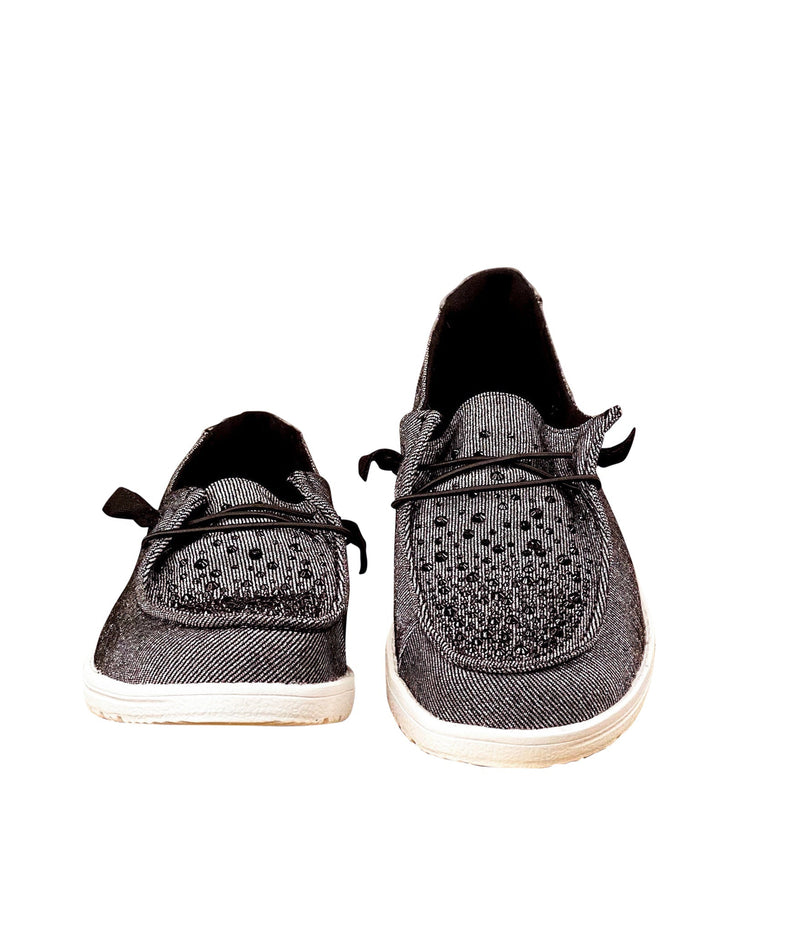 Hazel Blues® |  Maco Water Drop Sneaker in Black
