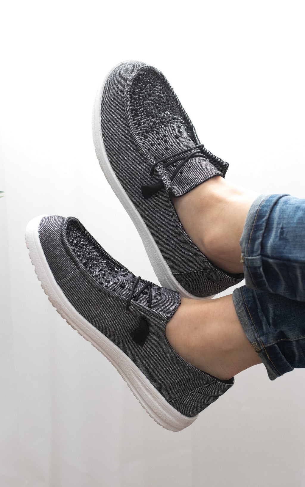 Hazel Blues® |  Maco Water Drop Sneaker in Black