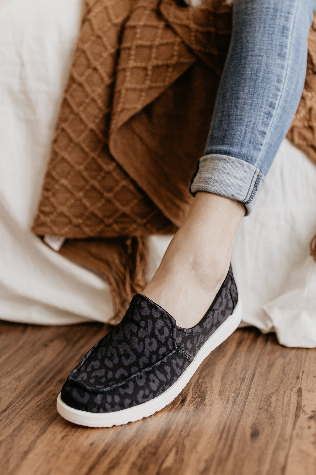 Hazel Blues® |  Maya Sneakers in Black Leopard