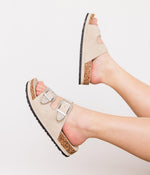 Hazel Blues® |  Mickie Western Slides in Cream