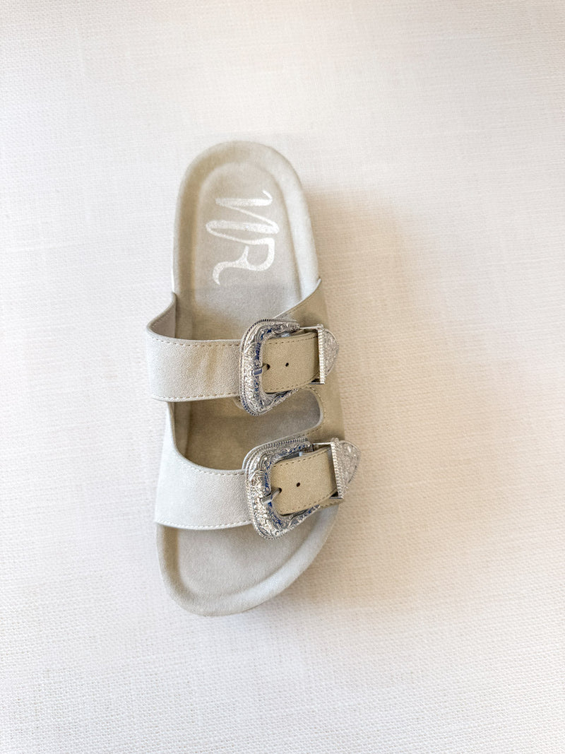 Hazel Blues® |  Mickie Western Slides in Cream