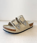Hazel Blues® |  Mickie Western Slides in Cream