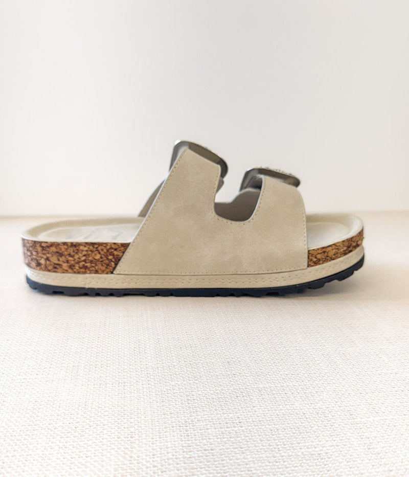 Hazel Blues® |  Mickie Western Slides in Cream