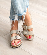 Hazel Blues® |  Mickie Western Slides in Cream