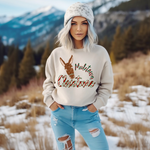 Hazel Blues® |  Muletown Christmas Faux Glitter Graphic Sweatshirt