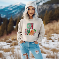 Hazel Blues® |  OH SNAP Faux Glitter Chenille Graphic Sweatshirt