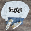 Hazel Blues® |  Soccer Faux Chenille Sequin Patches Sweatshirt: Black