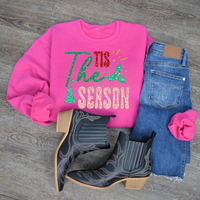 3Blues Designs |   Hazel Blues® |  Tis the Season Faux Glitter Chenille Crewneck Sweatshirt