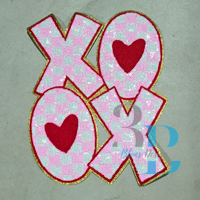 3Blues Designs | XOXO Checkered Sequin Patch