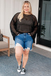 Hazel Blues® |  Ask Anyway Fishnet Sweater