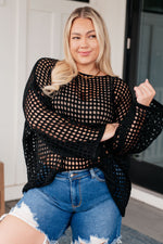 Hazel Blues® |  Ask Anyway Fishnet Sweater