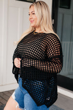 Hazel Blues® |  Ask Anyway Fishnet Sweater