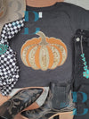 XL Pumpkin Chenille & Glitter Iron-on Patch