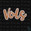 V O L S | Tennessee Chenille | College Mascot | Silver Trim Iron-on Patch