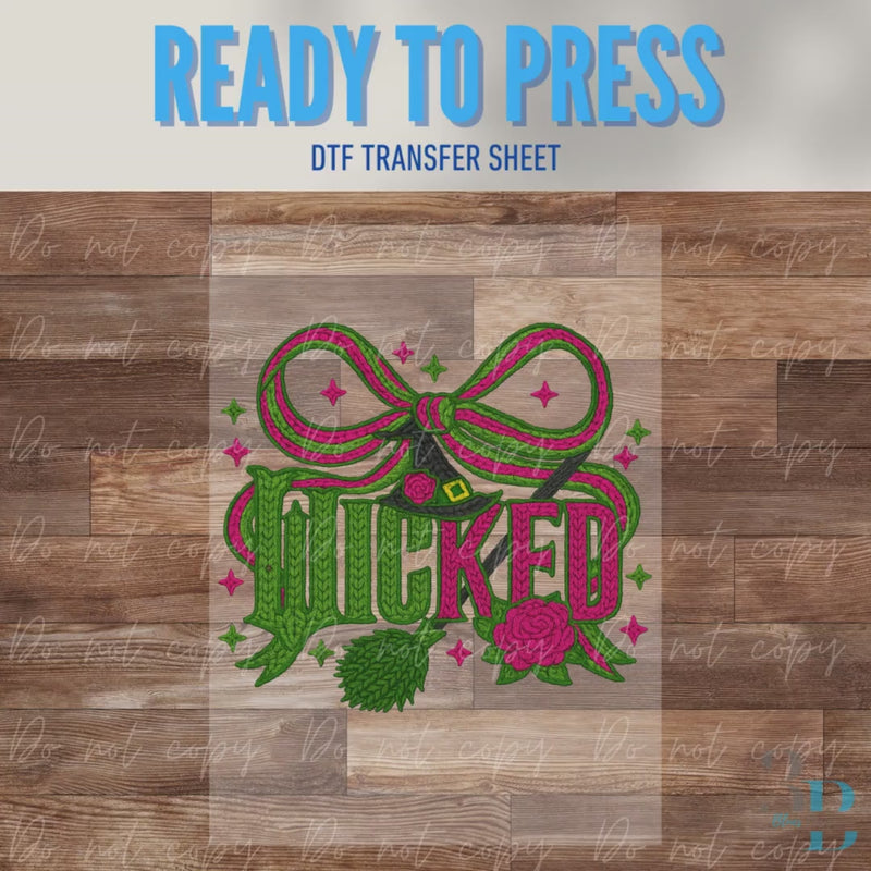ADULT: Wicked Faux Yarn | Changed for Good | DTF Transfer Sheet | Bow