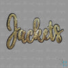 Jackets Script Gold with Black Trim Sequin Iron-on Patch