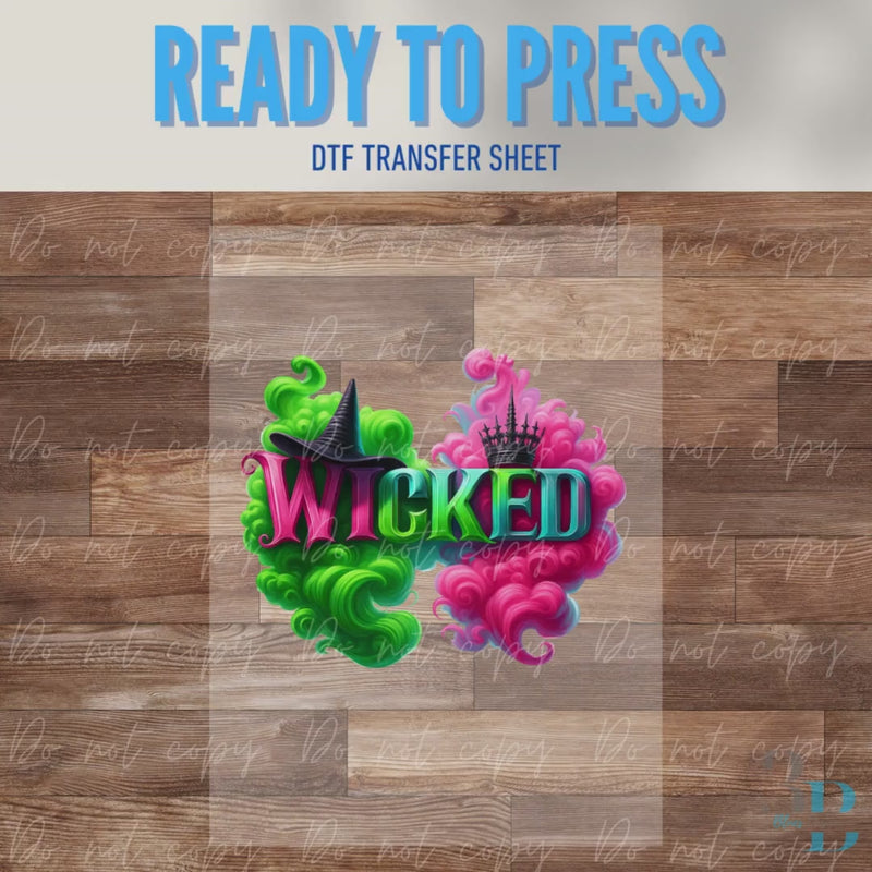 ADULT: Wicked Neon Clouds | Changed for Good | DTF Transfer Sheet | Pink & Green