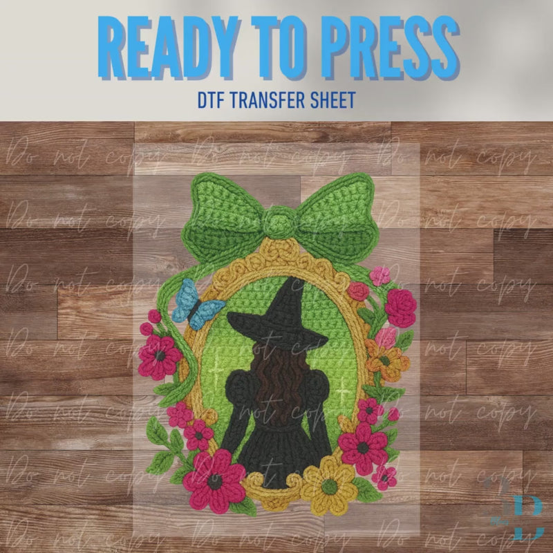 ADULT: Wicked Faux Yarn | Changed for Good | DTF Transfer Sheet |  Elphaba Portrait