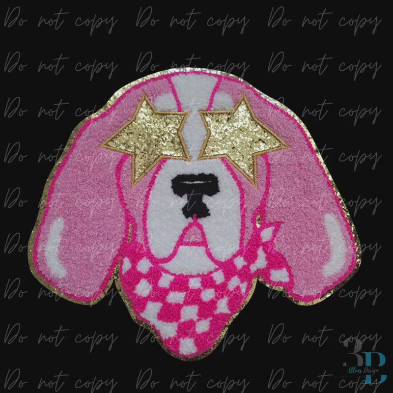 Hot Pink Smokey | Tennessee | College Mascot | Dog Mascot | Iron-on Patch