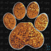 Large Sequin Orange Paw w/Silver Iron-on Patch