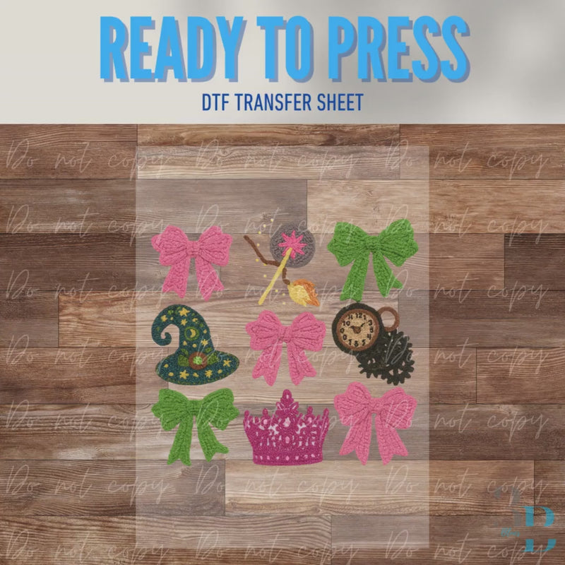 ADULT: Wicked Faux Yarn | Changed for Good | DTF Transfer Sheet | Bow Collage